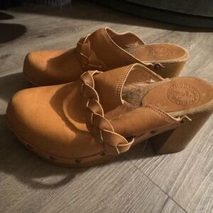 Penelope Chilvers Brown Leather Mules